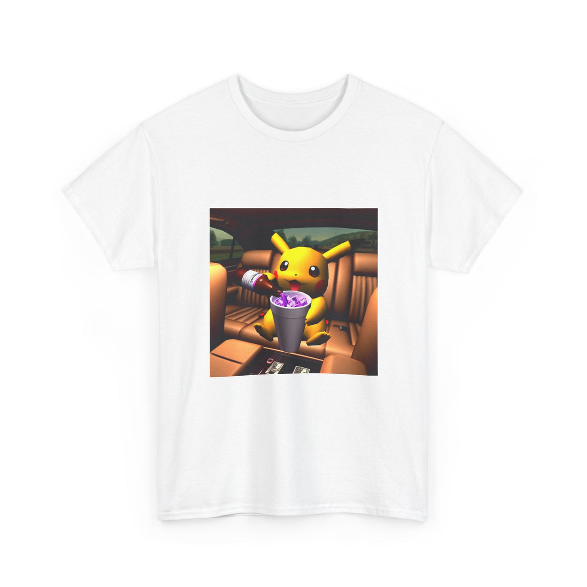 Pikachu Pouring Lean In Car Tee