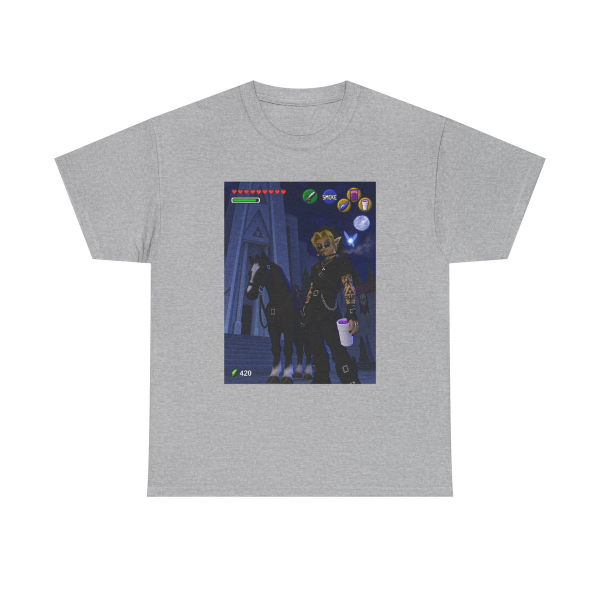 Goth Link Smoking With Epona Tee