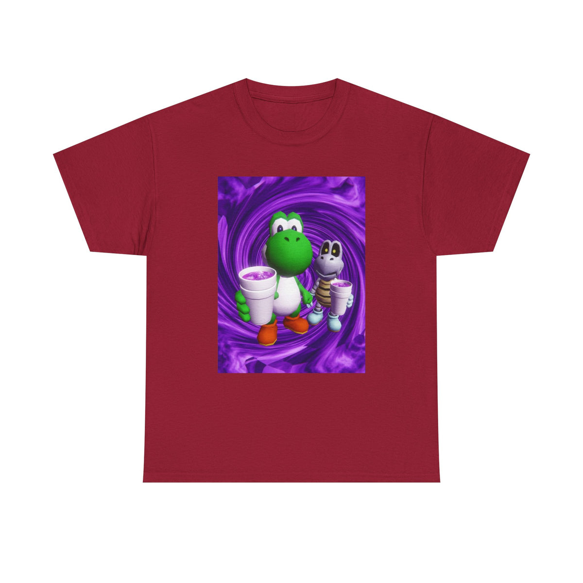 Yoshi And Dry Bones Sipping Purple Tee