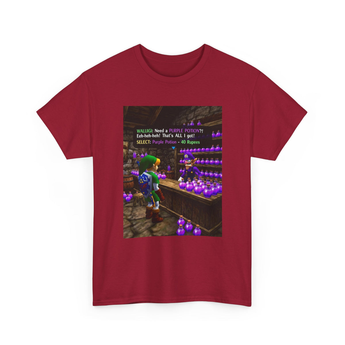 Waluigi Sells Purple Potions To Link