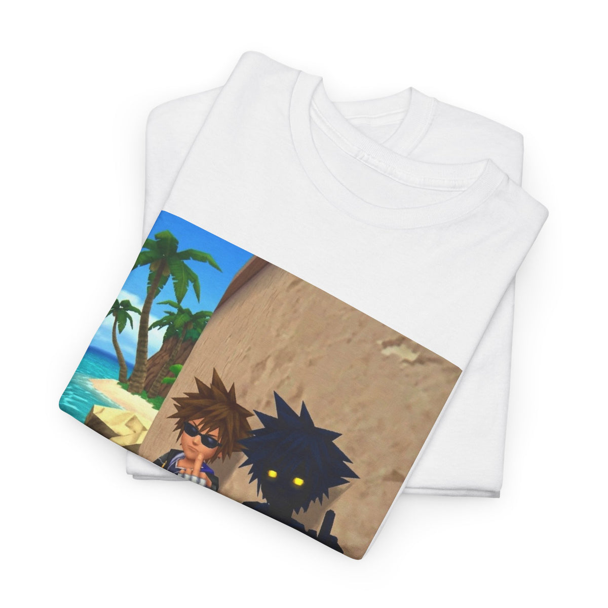 Sora And Shadow Flipping Off On Beach
