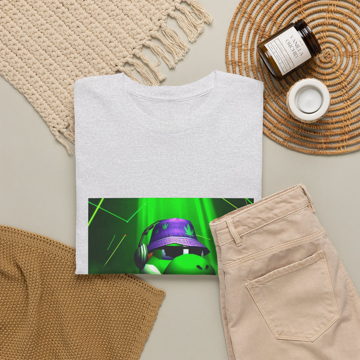 Yoshi DJing With Cannabis Bucket Hat Tee