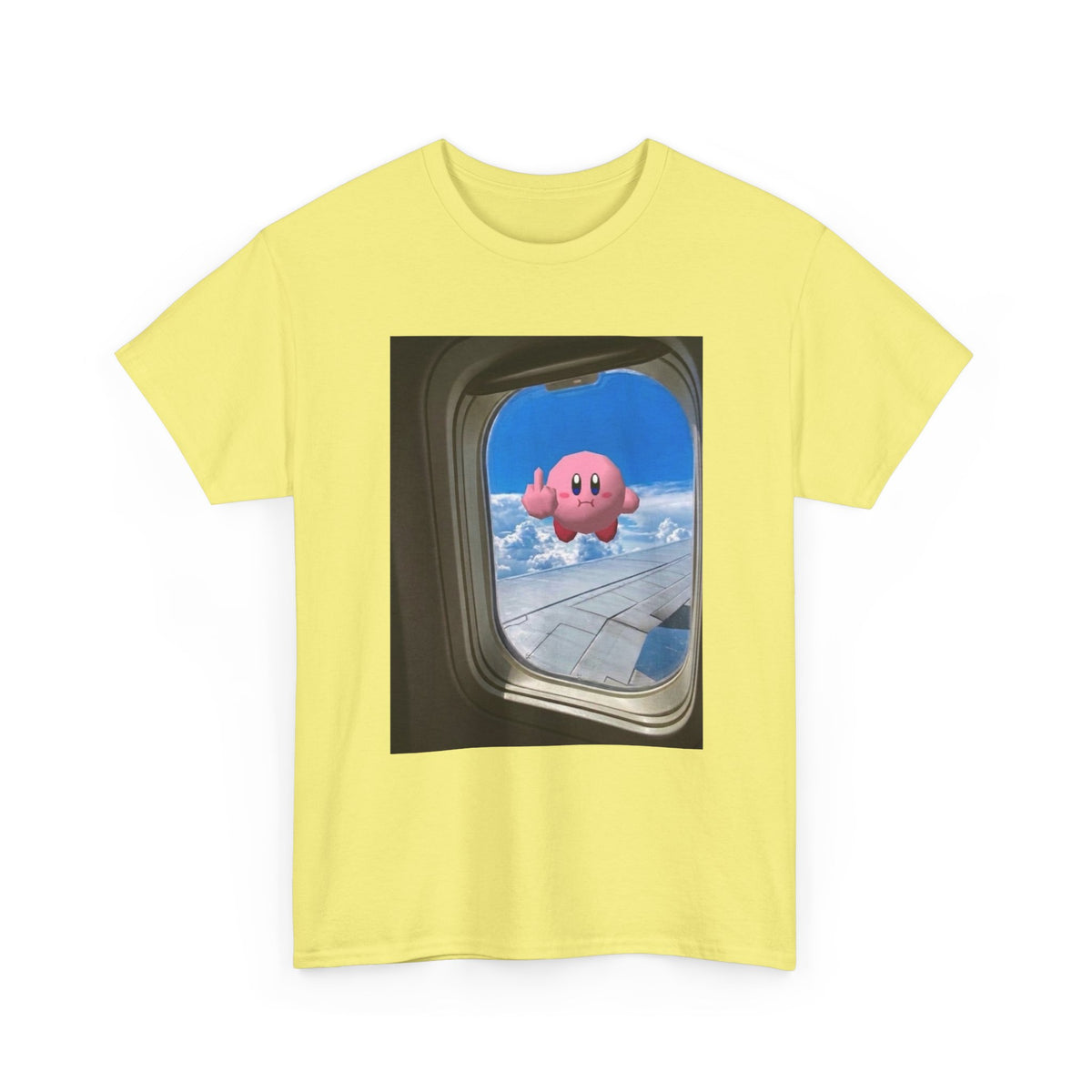 Kirby Flipping Off Airplane Window Tee