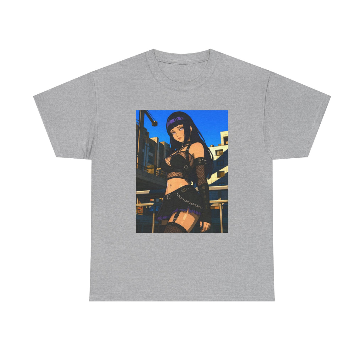 Gothic Anime Girl Staring Cityscape Tee