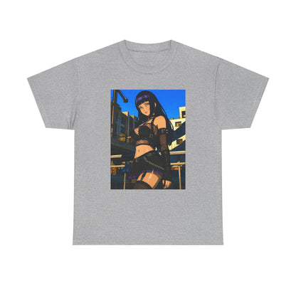 Gothic Anime Girl Staring Cityscape Tee