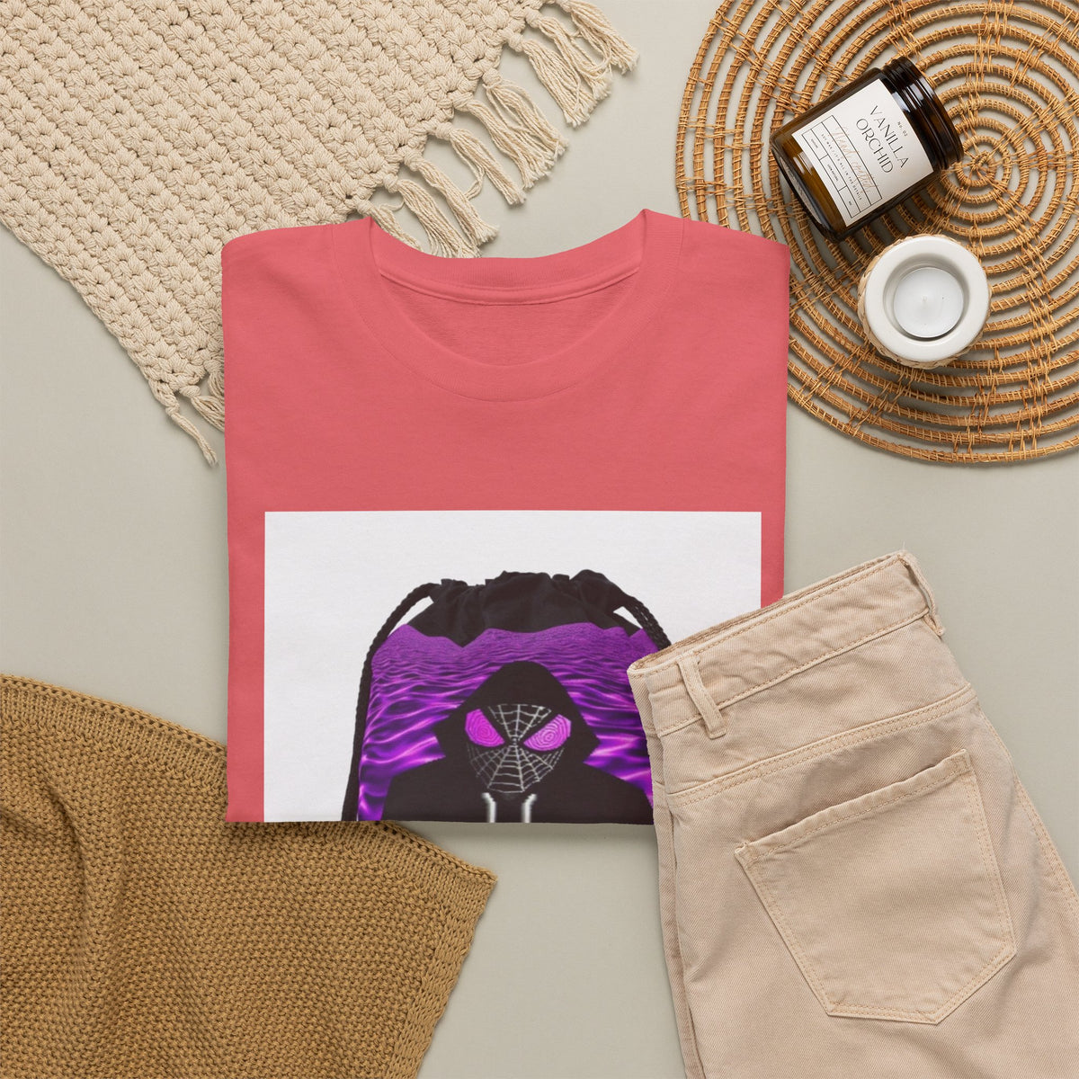 Spider-Hoodie Character Sipping Purple Drank Tee