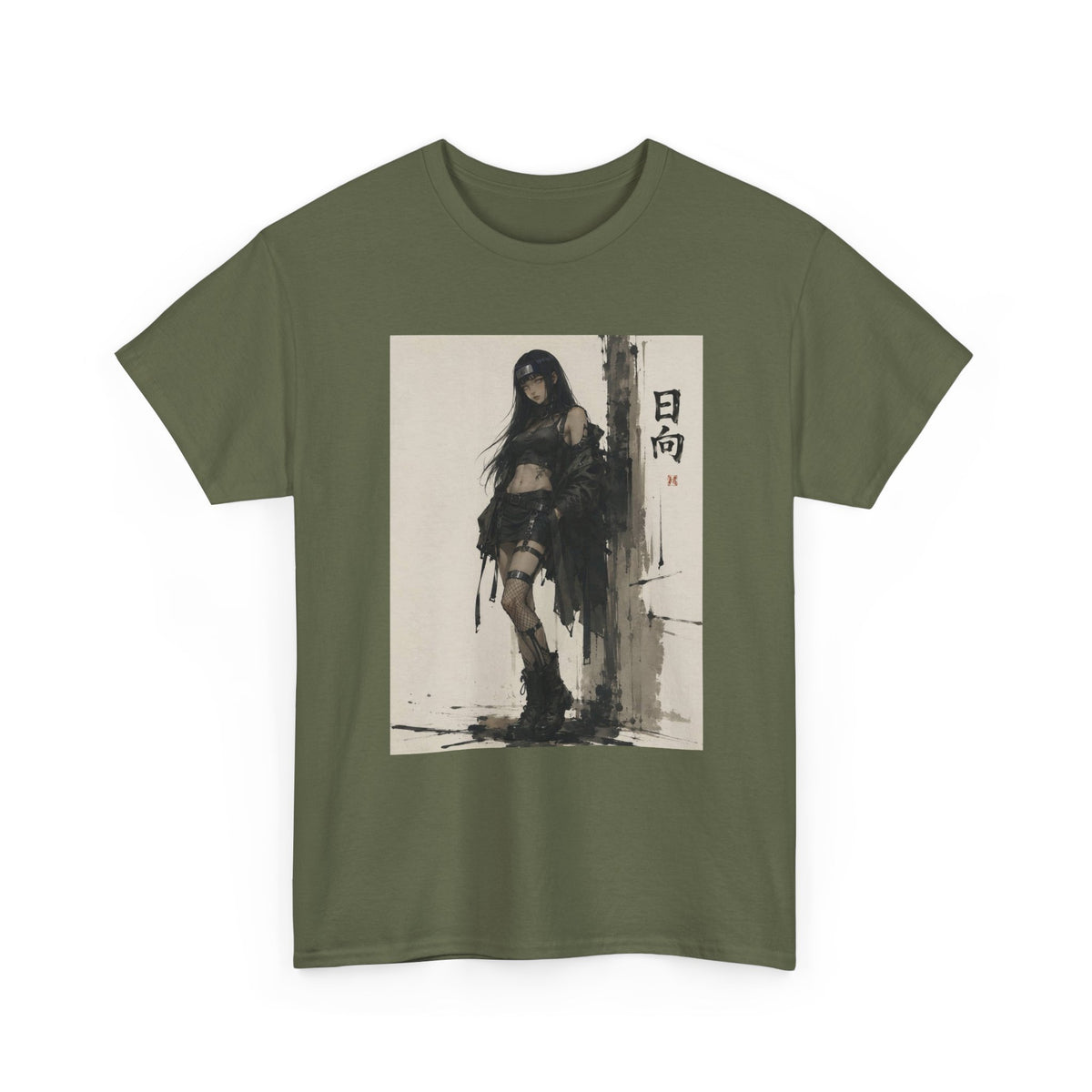 Anime Warrior Girl Leaning On Post Tee