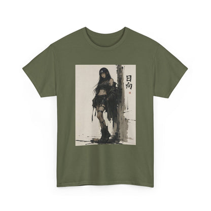 Anime Warrior Girl Leaning On Post Tee