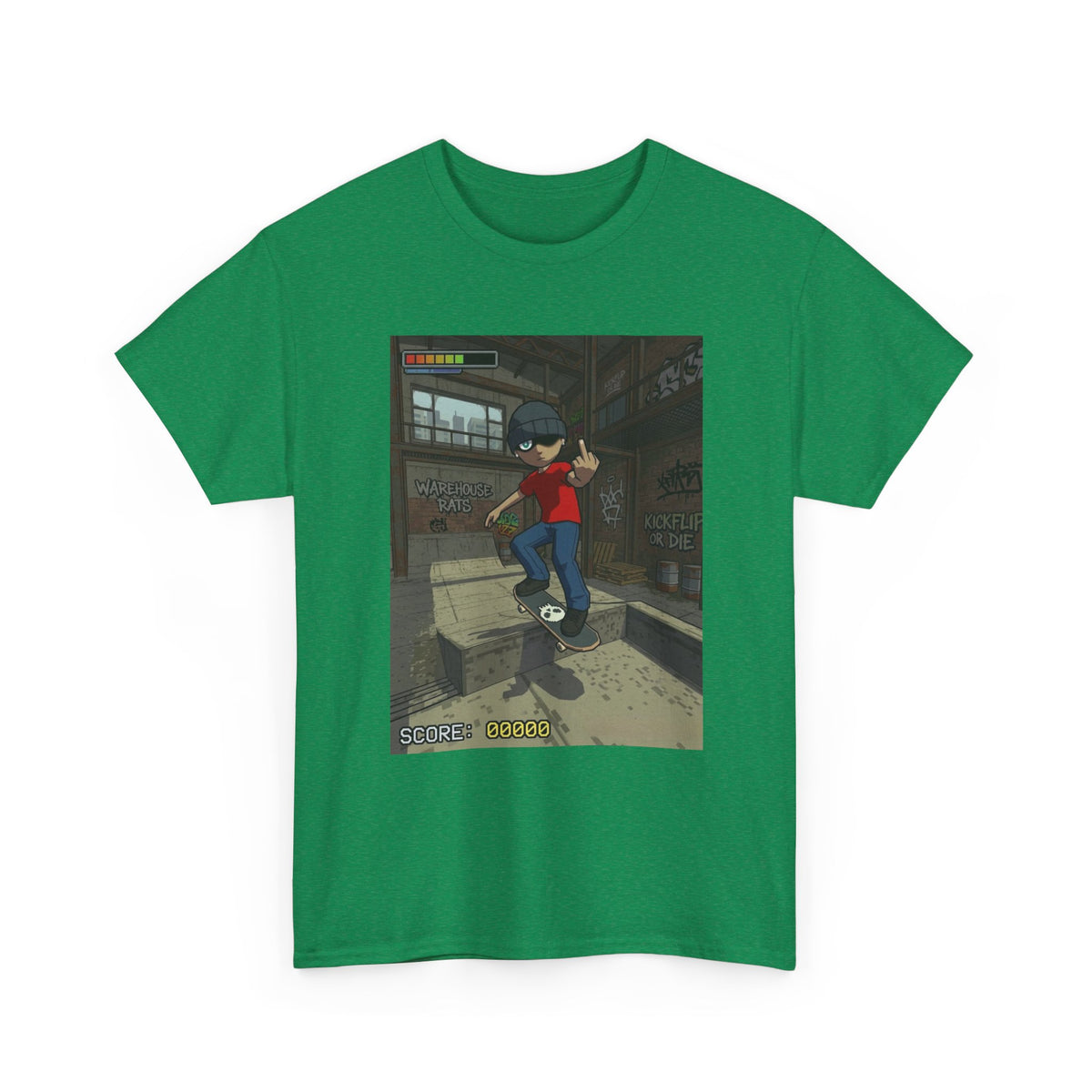 Rebellious Skater Flips Off Warehouse Scene