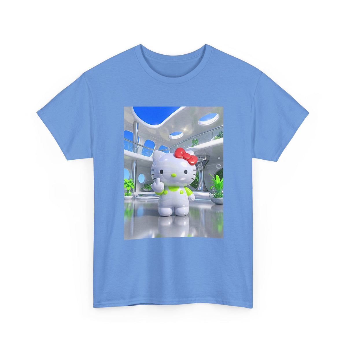 Kitty Flips The Bird In Futuristic Lounge