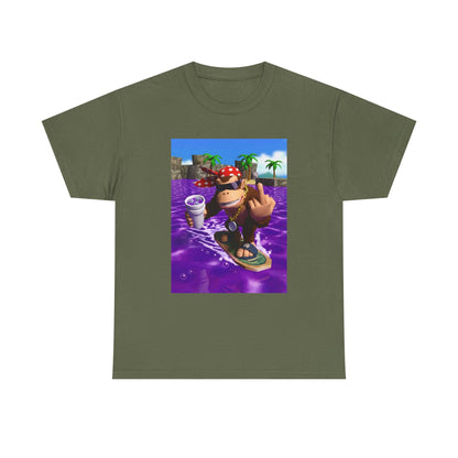 Diddy Kong Surfing Purple Lean Flipping Off Tee