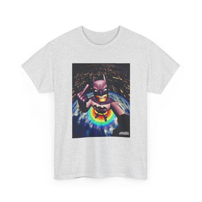 Pixel Batman Soaring Above Earth Tee