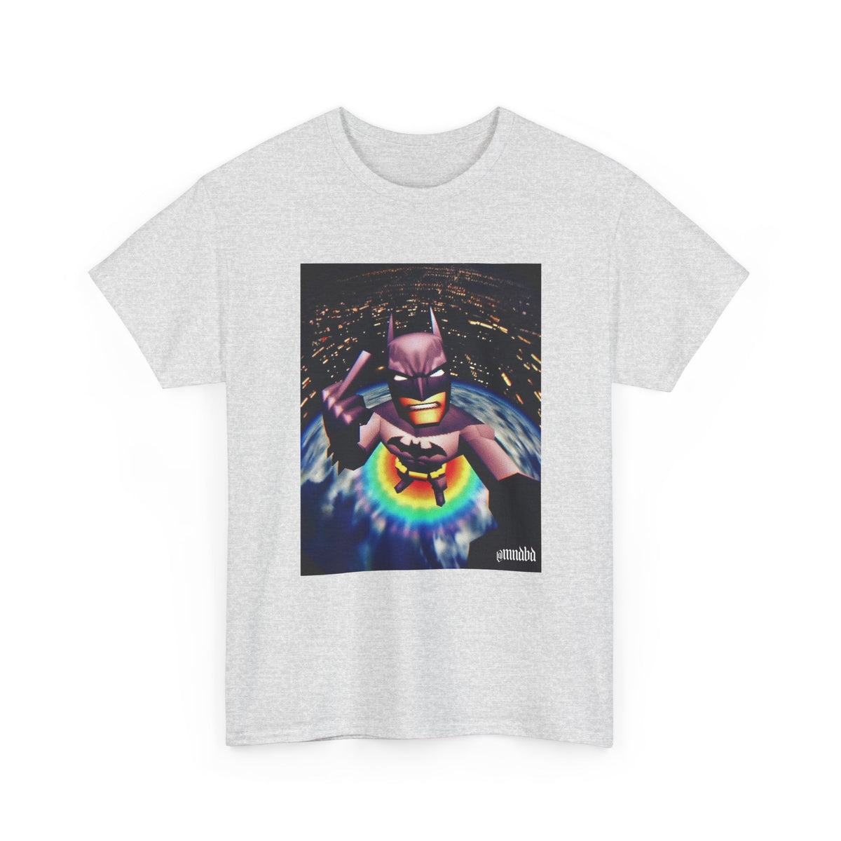 Pixel Batman Soaring Above Earth Tee