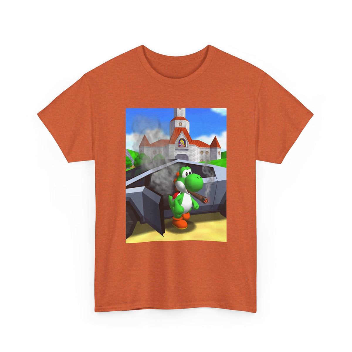 Yoshi Puffing Blunt At Peach's Castle