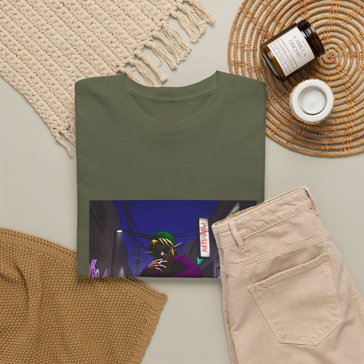 Skater Link Smoking In Neon Alley Tee (Design 8)