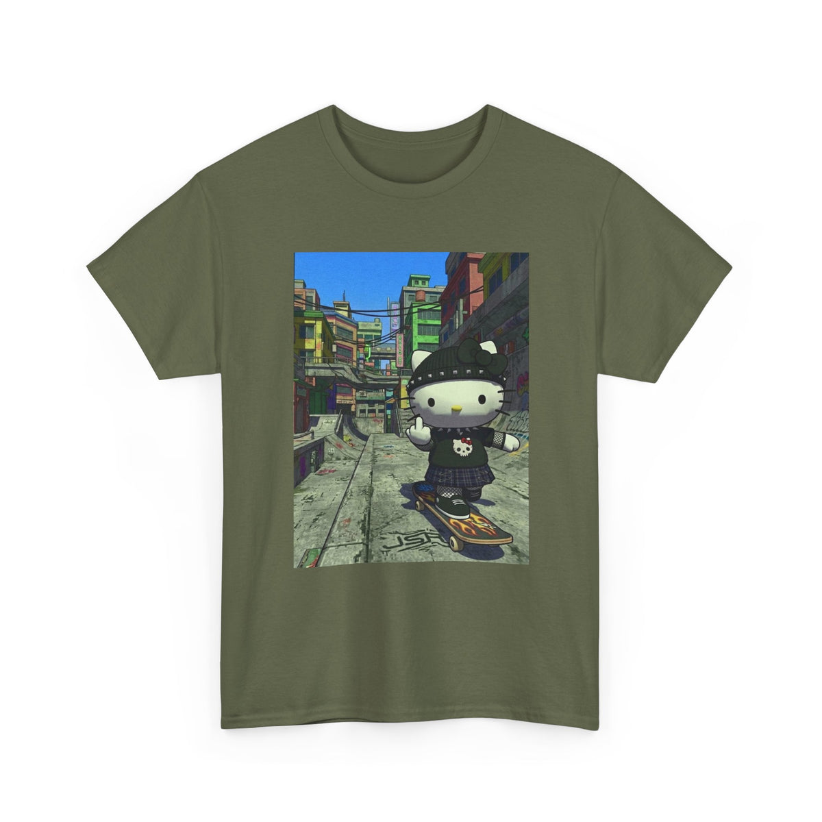 Punk Hello Kitty Flipping The Bird Tee