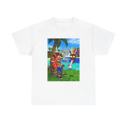 Crash Bandicoot Smoking With Aku Aku Tee