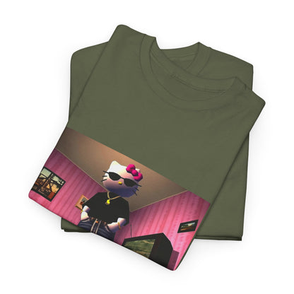 Gangsta Hello Kitty Chillin' In Low Poly Room Tee