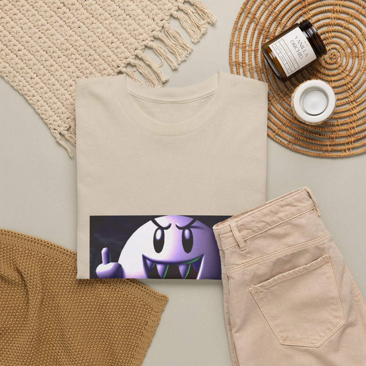 Edgy Ghost Flipping The Bird Tee