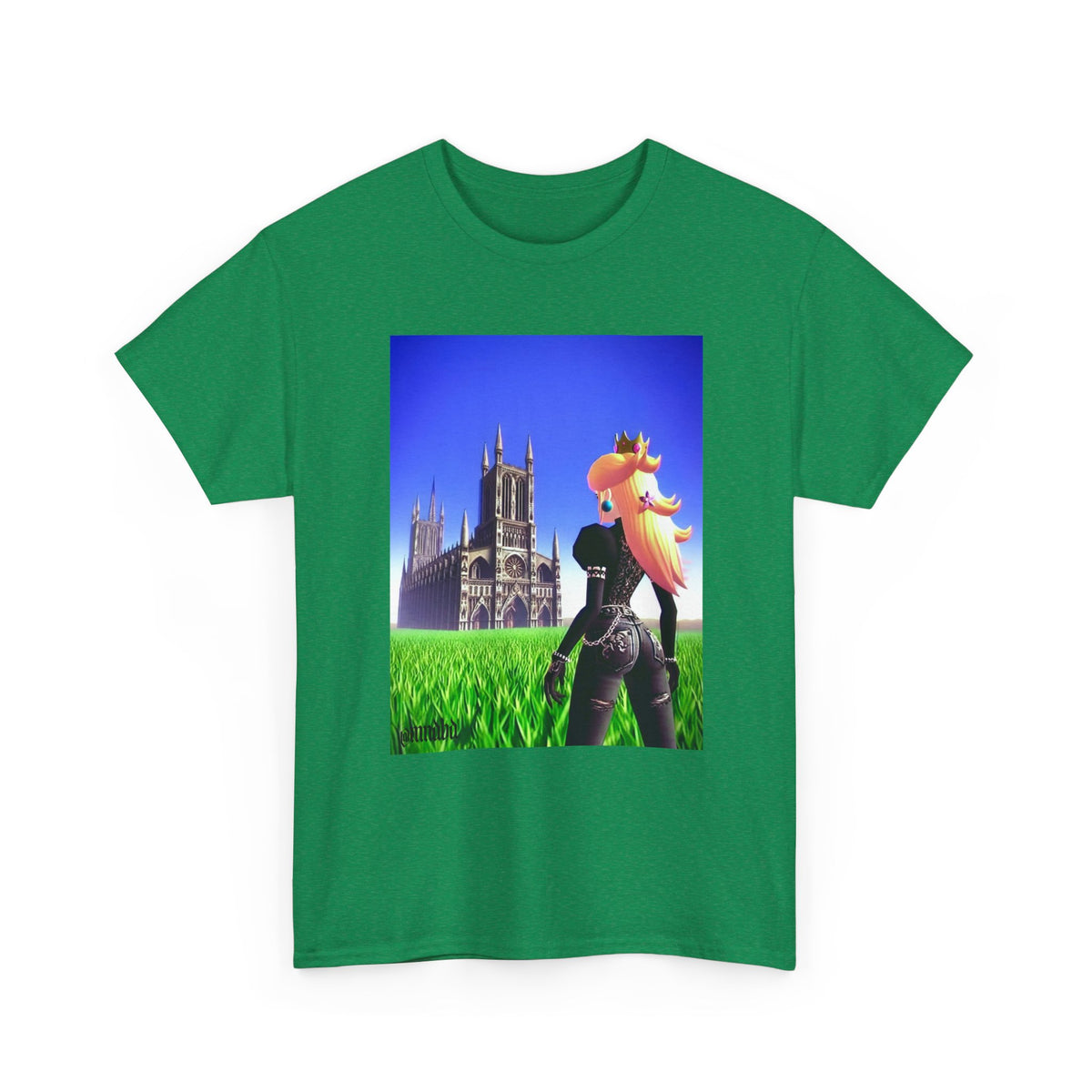 Gothic Princess Peach Gazing At Cathedral