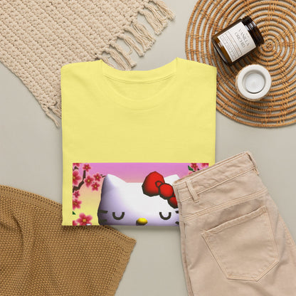 Kitty Meditating and Flipping Bird Tee