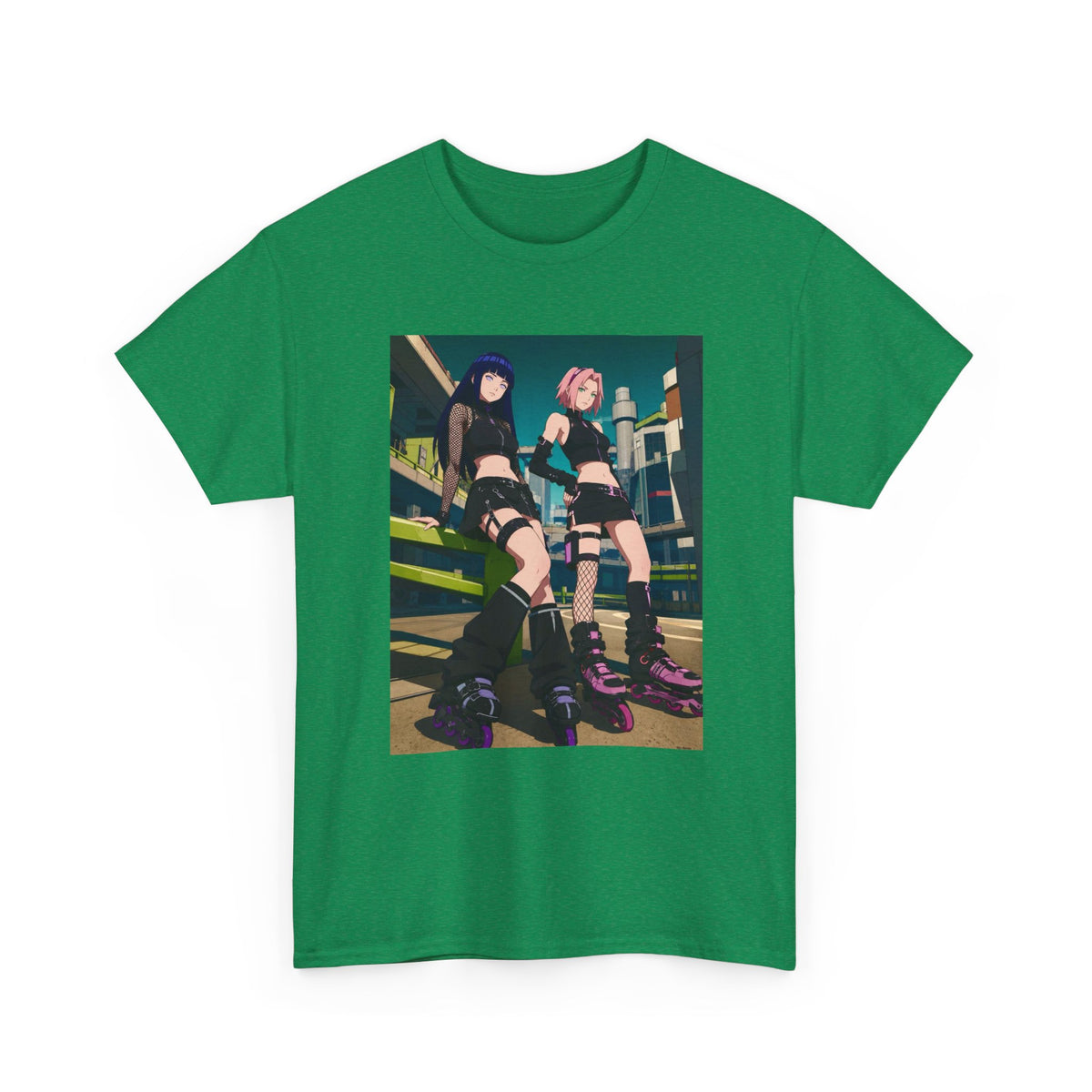 Anime Rollerblade Duo On City Street Tee
