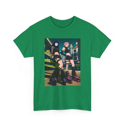 Anime Rollerblade Duo On City Street Tee