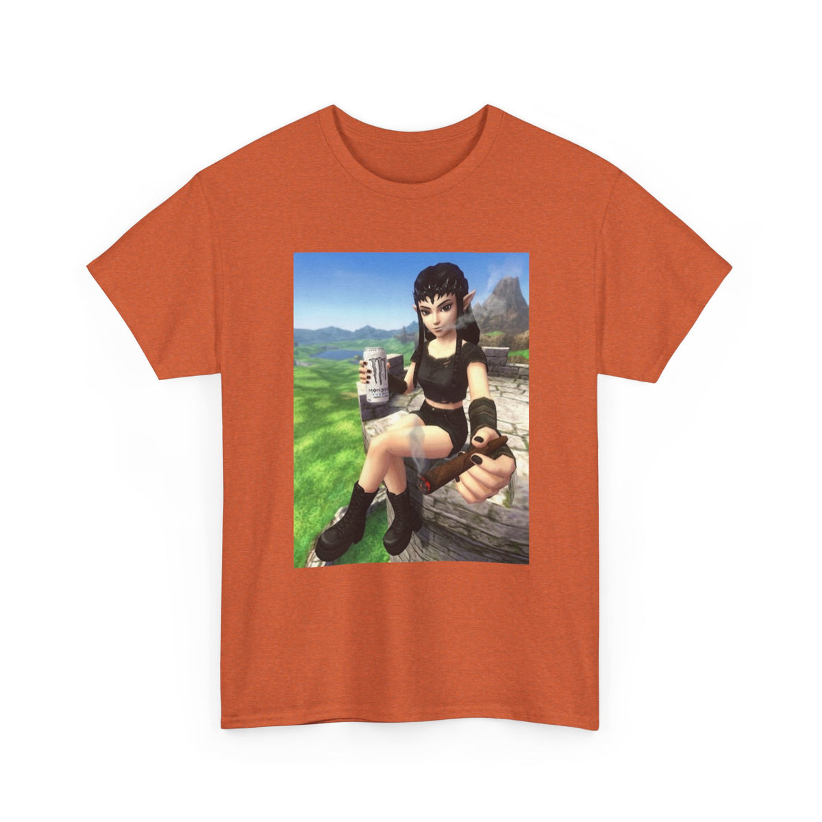 Edgy Elf Girl Smoking Blunt Tee