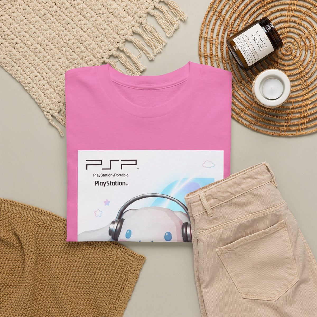 Cinnamoroll Gaming With Headphones On PSP