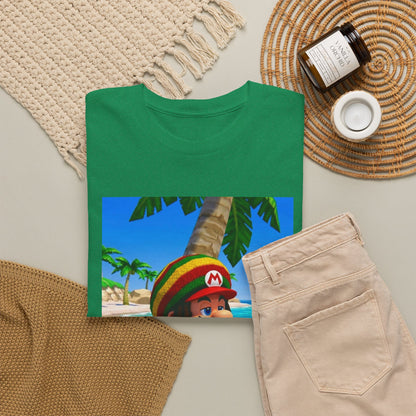 Rasta Mario Chilling On Beach Tee