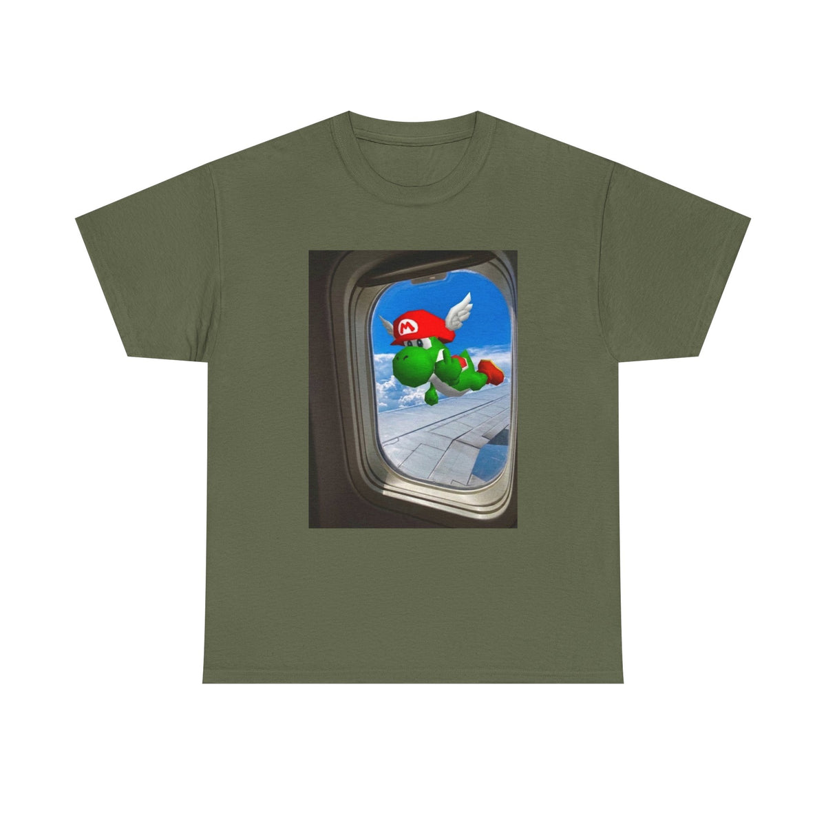 Yoshi Giving The Finger Airplane View Tee