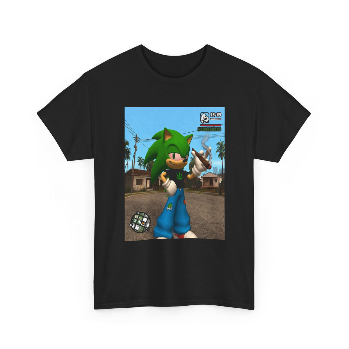 Green Hedgehog Blazin' In San Andreas Tee