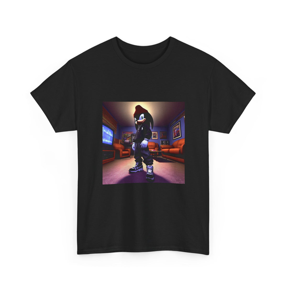Edgy Hedgehog In Streetwear Drip Tee