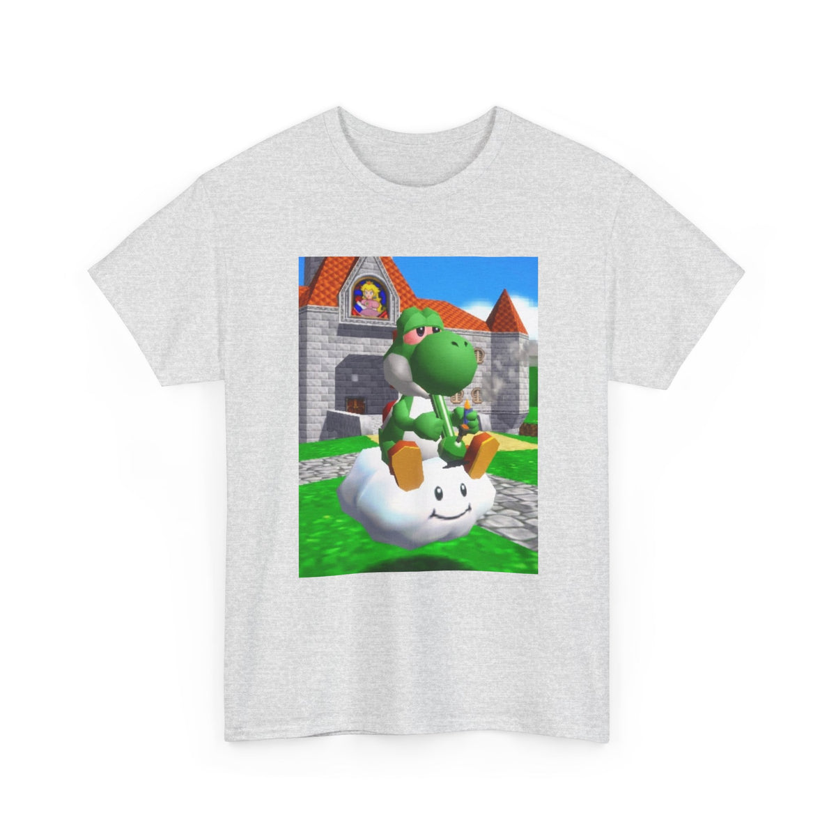 Yoshi Chilling On Cloud At Princess Peach's Castle