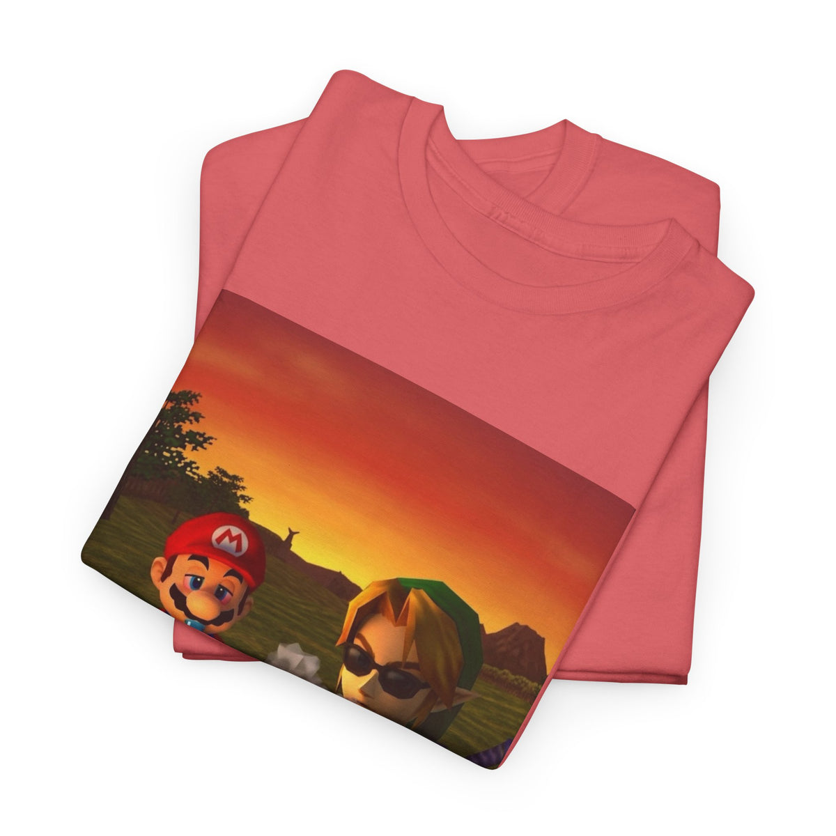 Mario and Link Chilling by Campfire