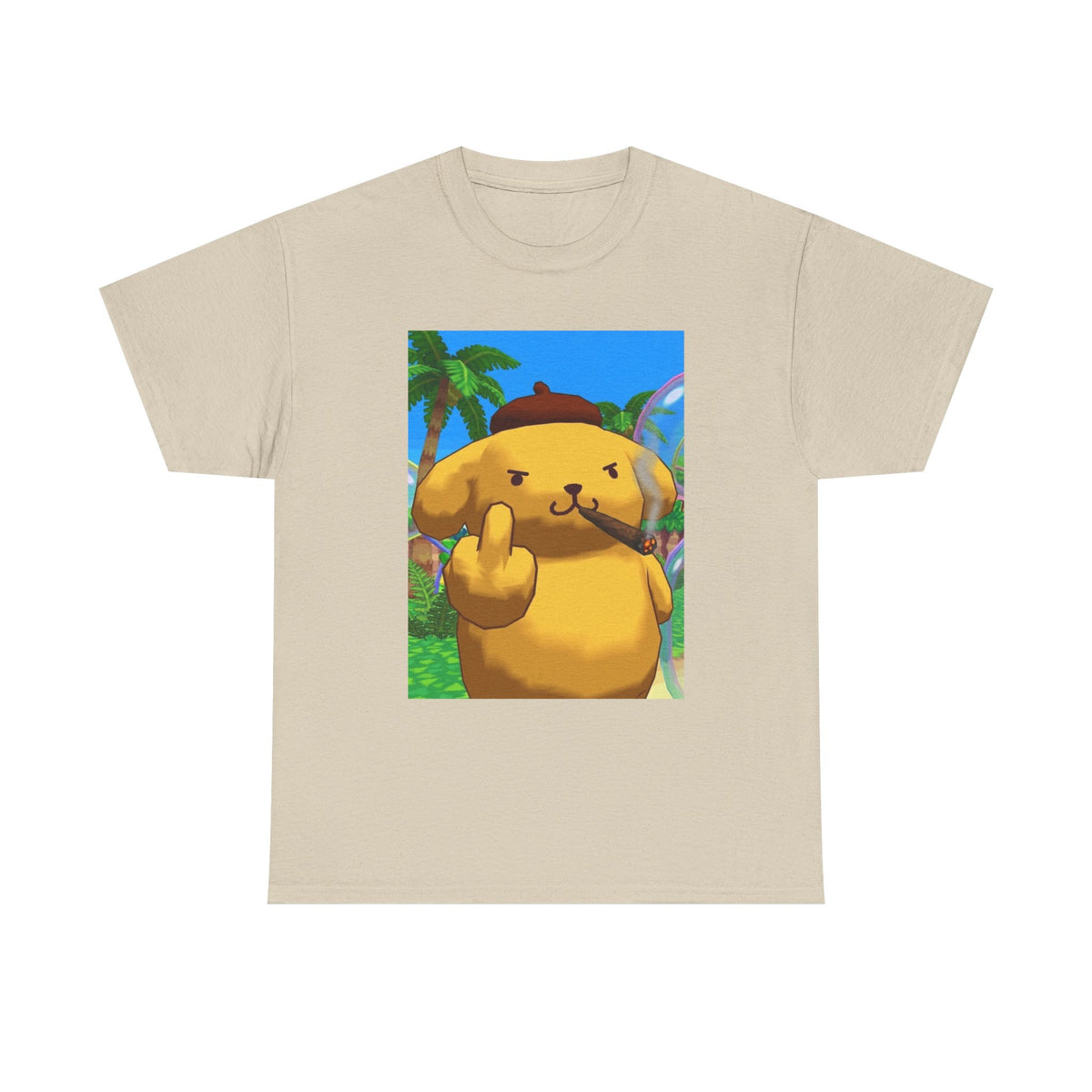 Pompompurin Smoking Blunt Flipping Bird Tee
