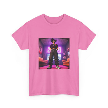 Goku Drip Standing Tall In Neon Room