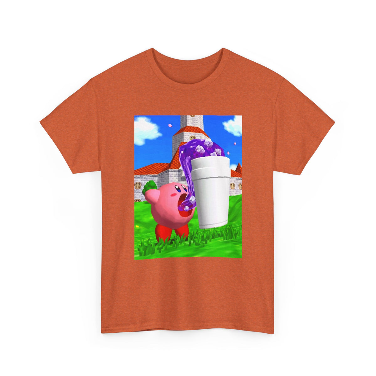 Kirby Sipping Lean In Mushroom Kingdom Tee