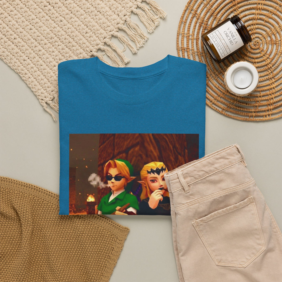 Link and Zelda Chillin' With Cigars Tee