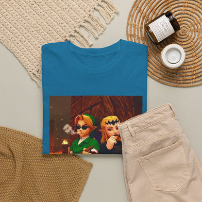 Link and Zelda Chillin' With Cigars Tee