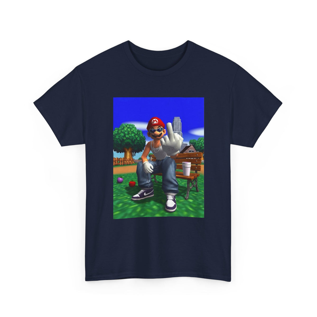 Thug Mario Flipping The Bird Tee