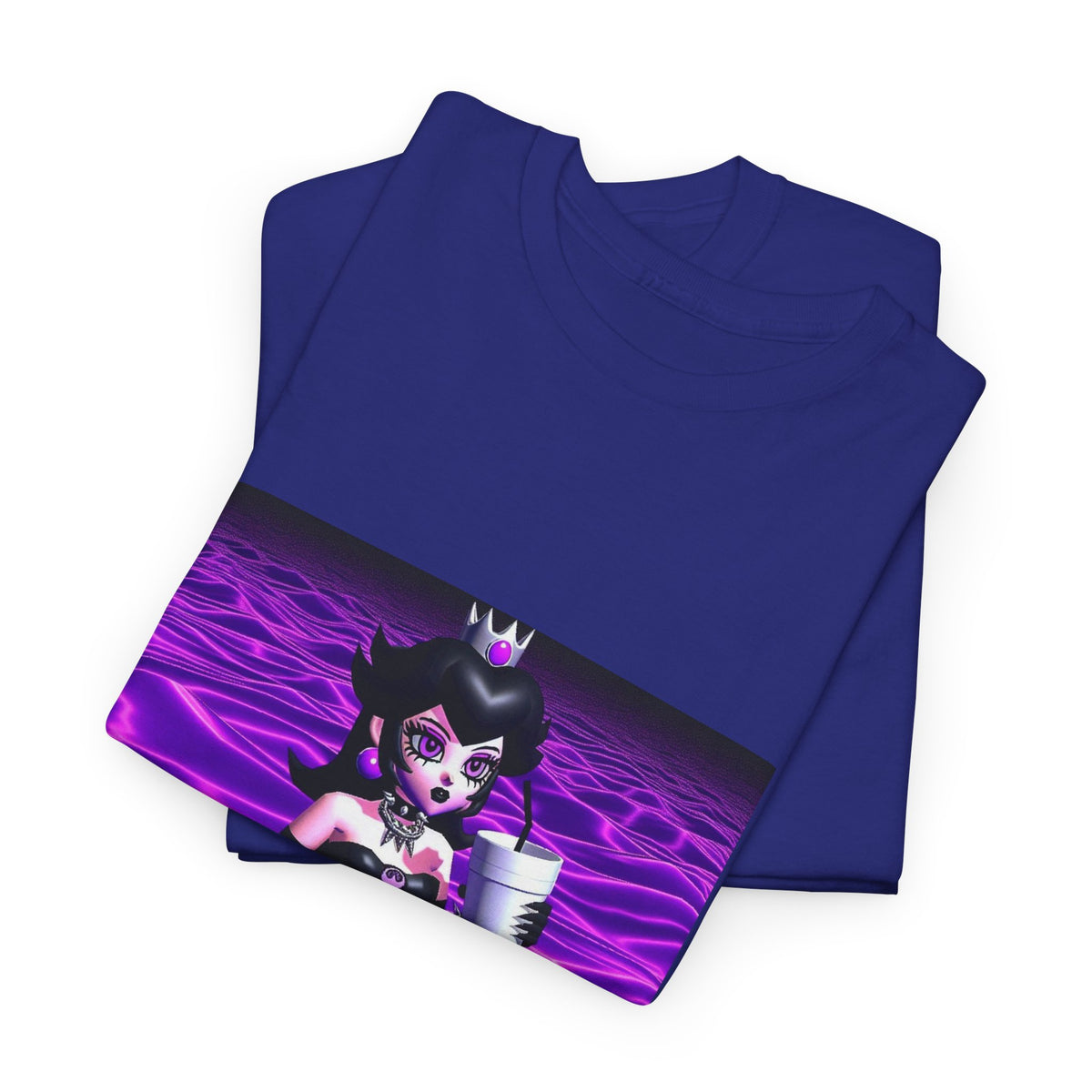 Goth Peach Wading In Purple Waves