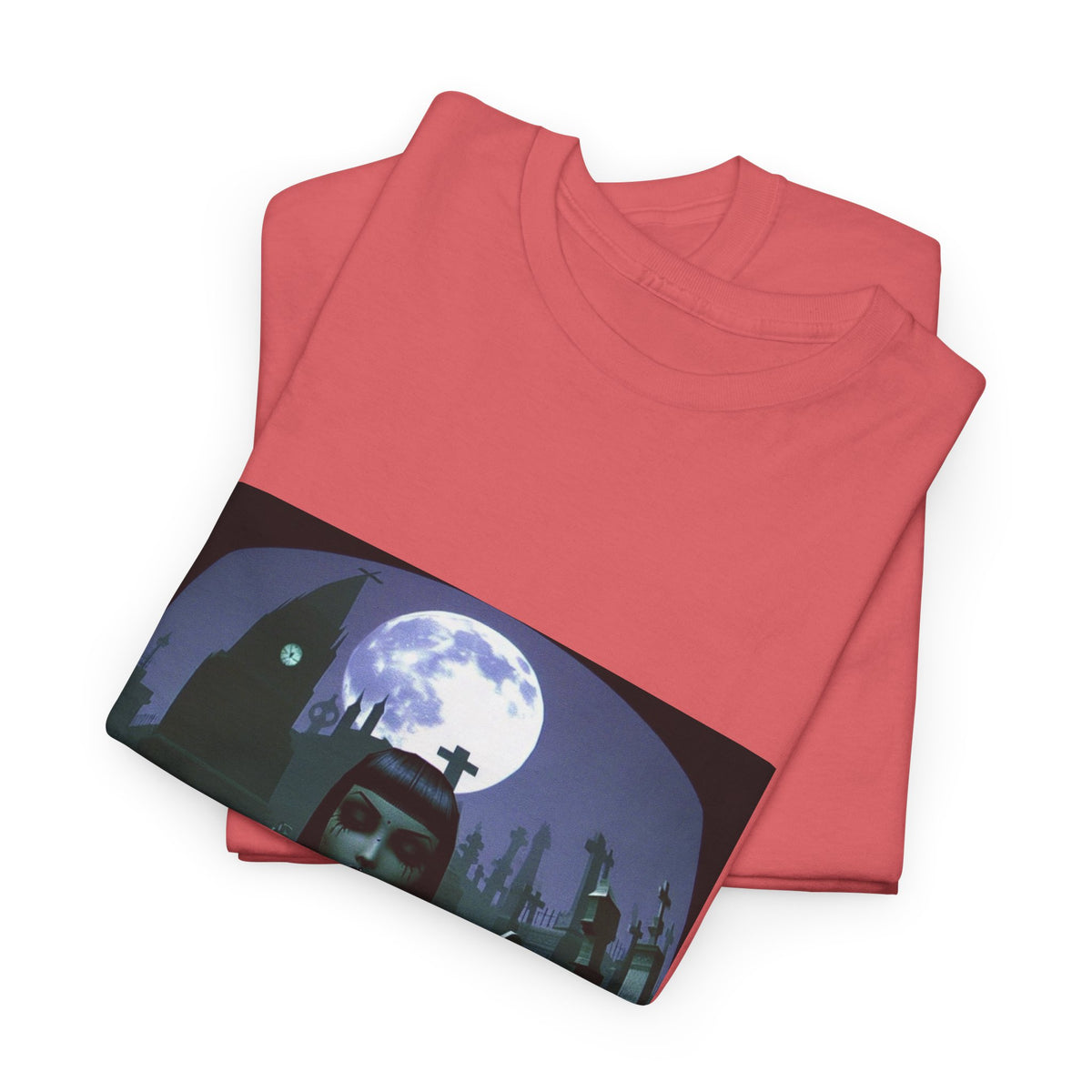 Goth Sim Smoking In Cemetery Moonlight Tee