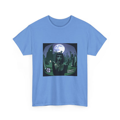Goth Sim Smoking In Cemetery Moonlight Tee