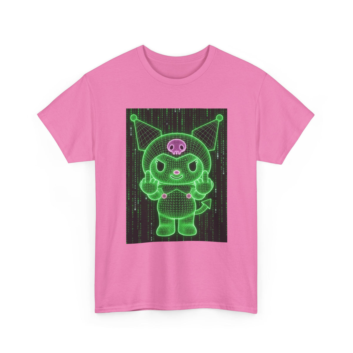 Wireframe Kuromi Flipping Off Tee