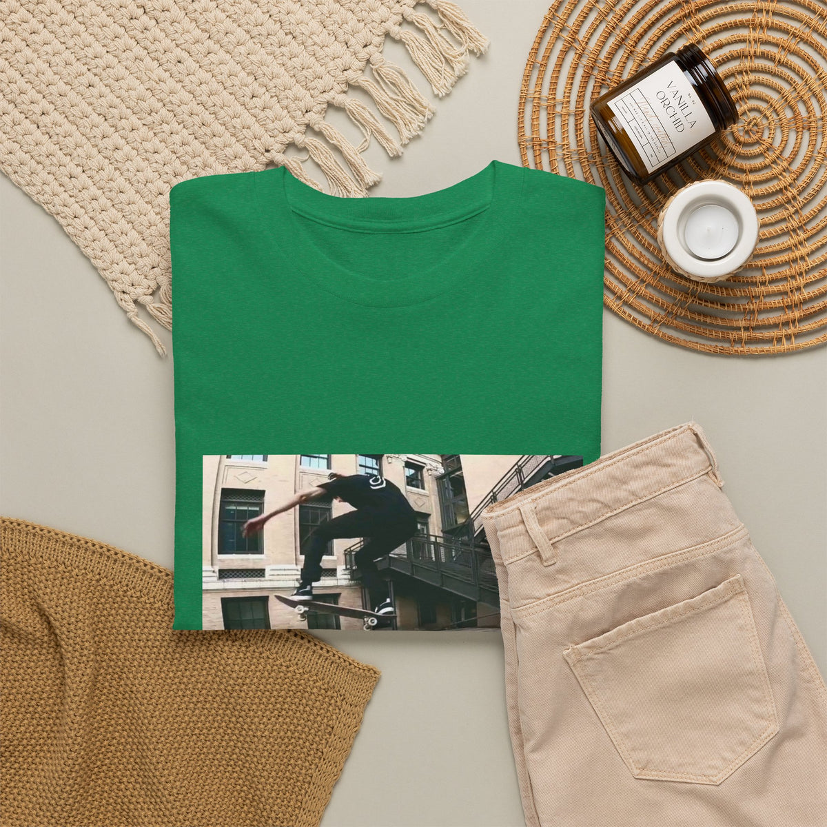 Skater Riding Through Cloud Passage Tee
