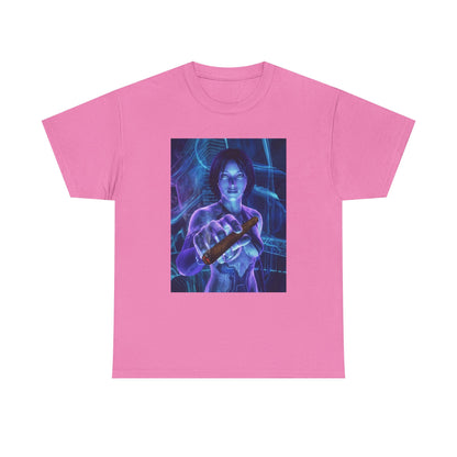 Cybernetic Woman Offers Lit Cigar Tee