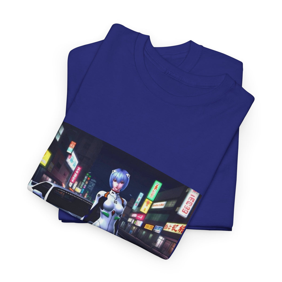 Rei Ayanami Leaning On JDM Car