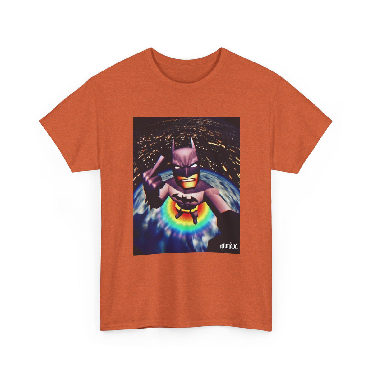 Pixel Batman Soaring Above Earth Tee