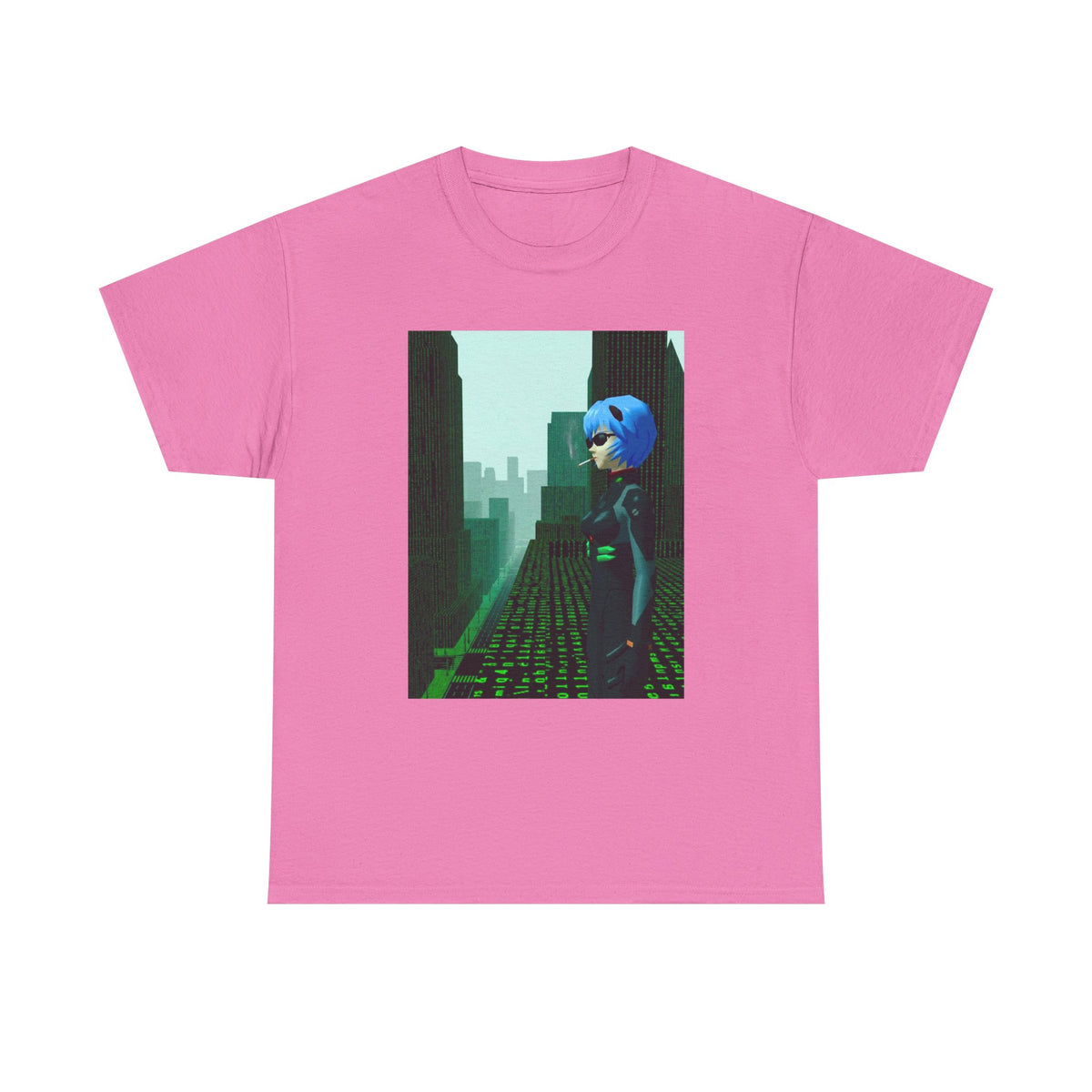 Neon Genesis Smoking Anime Girl Matrix Tee